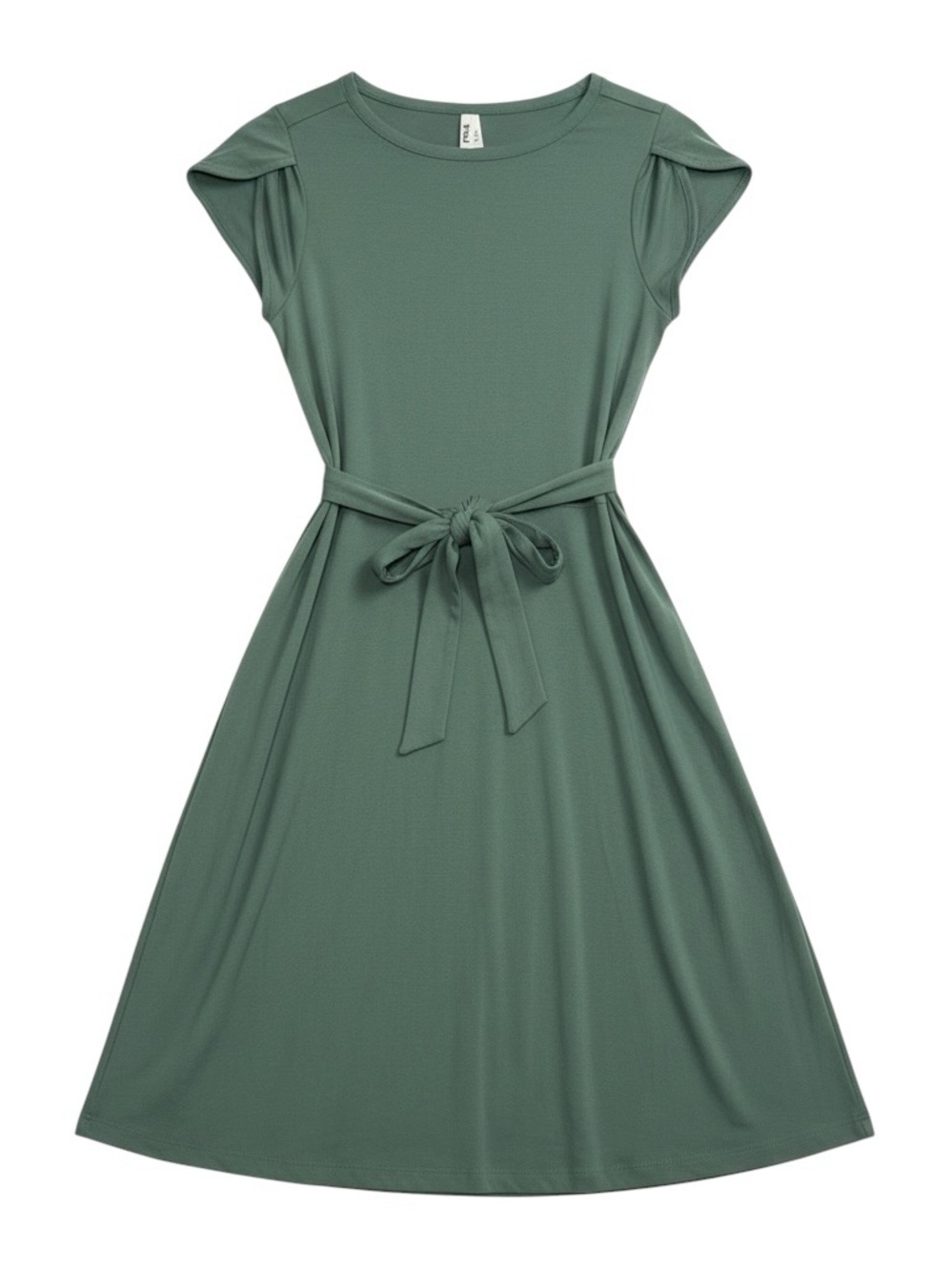 Pact Fit & Flare Petal Sleeve Dress in Green Size Medium